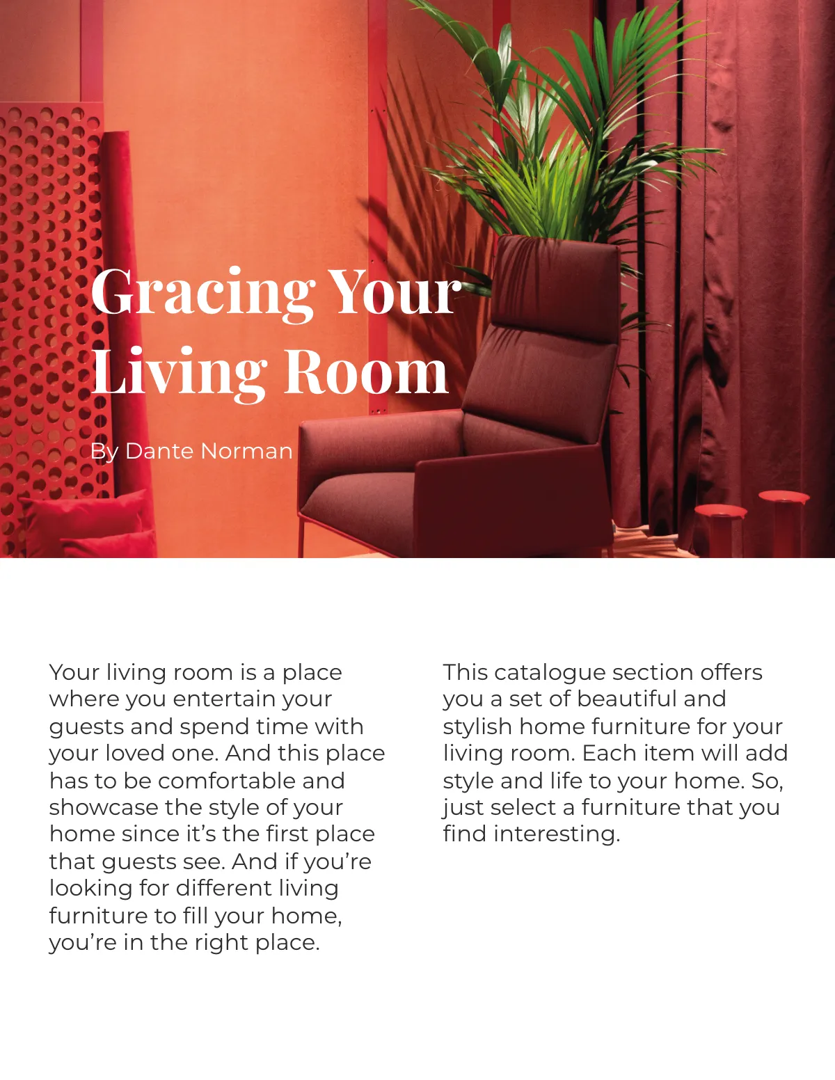 Free Simple Interior Catalogue Template to Edit Online