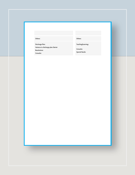 Nursing Worksheet Template - PDF | Word (DOC) | Apple (MAC) Pages