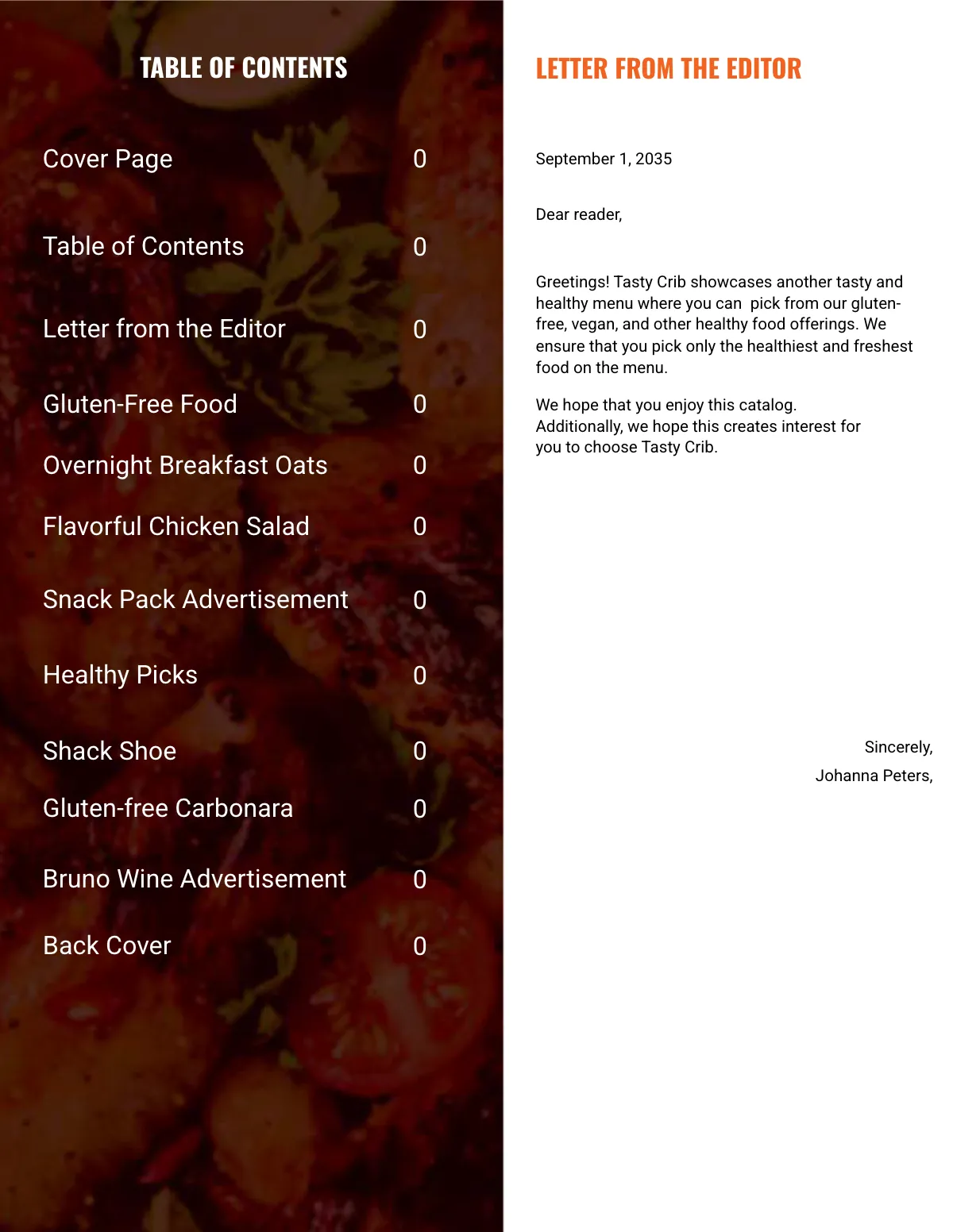 Free Food Menu Catalog Template to Edit Online