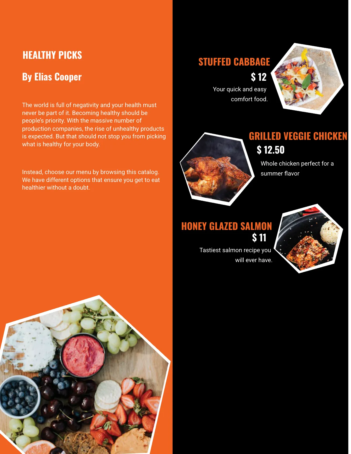 Free Food Menu Catalog Template to Edit Online