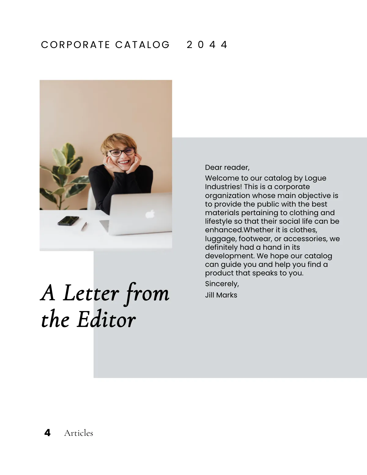 Free Minimalist Corporate Catalog Template to Edit Online