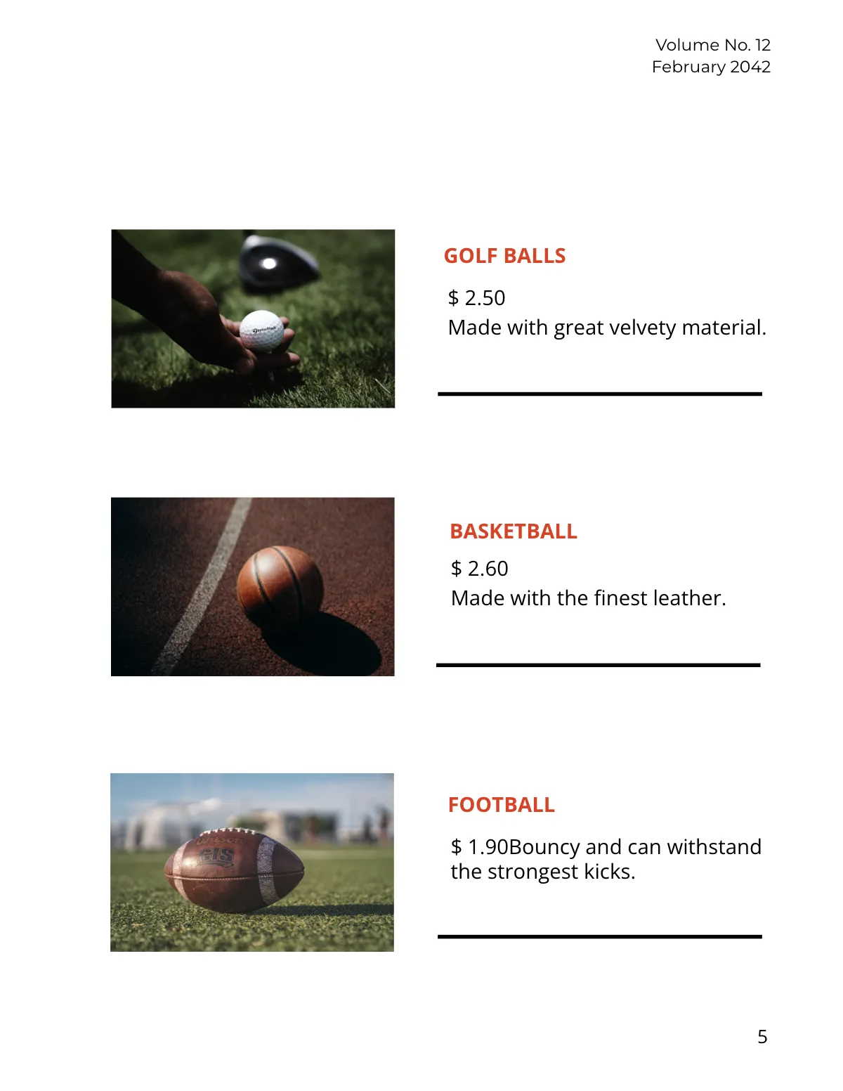 Free Sports Product Catalog Template to Edit Online