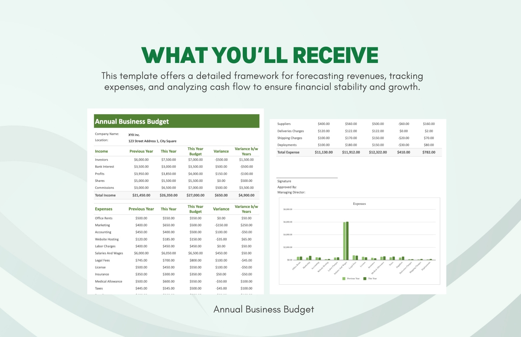 Annual Business Budget Template