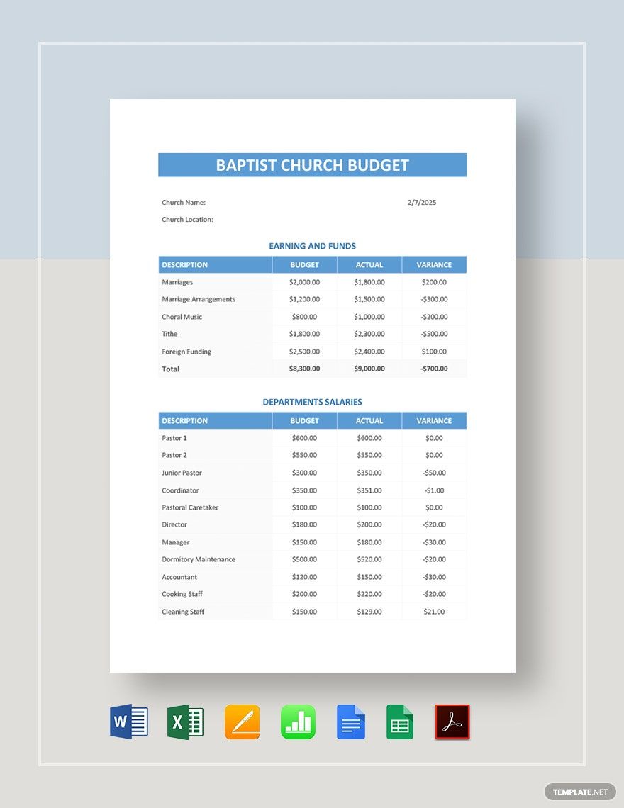 FREE Church Budget Excel Template Download