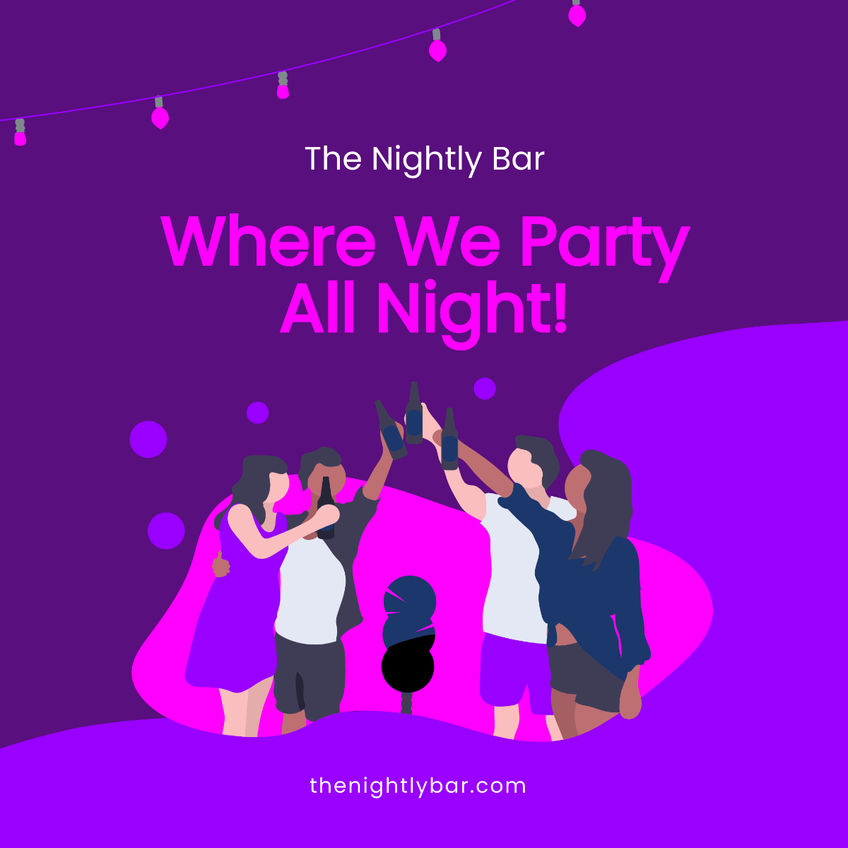 Bar Night Ad Instagram Post Template