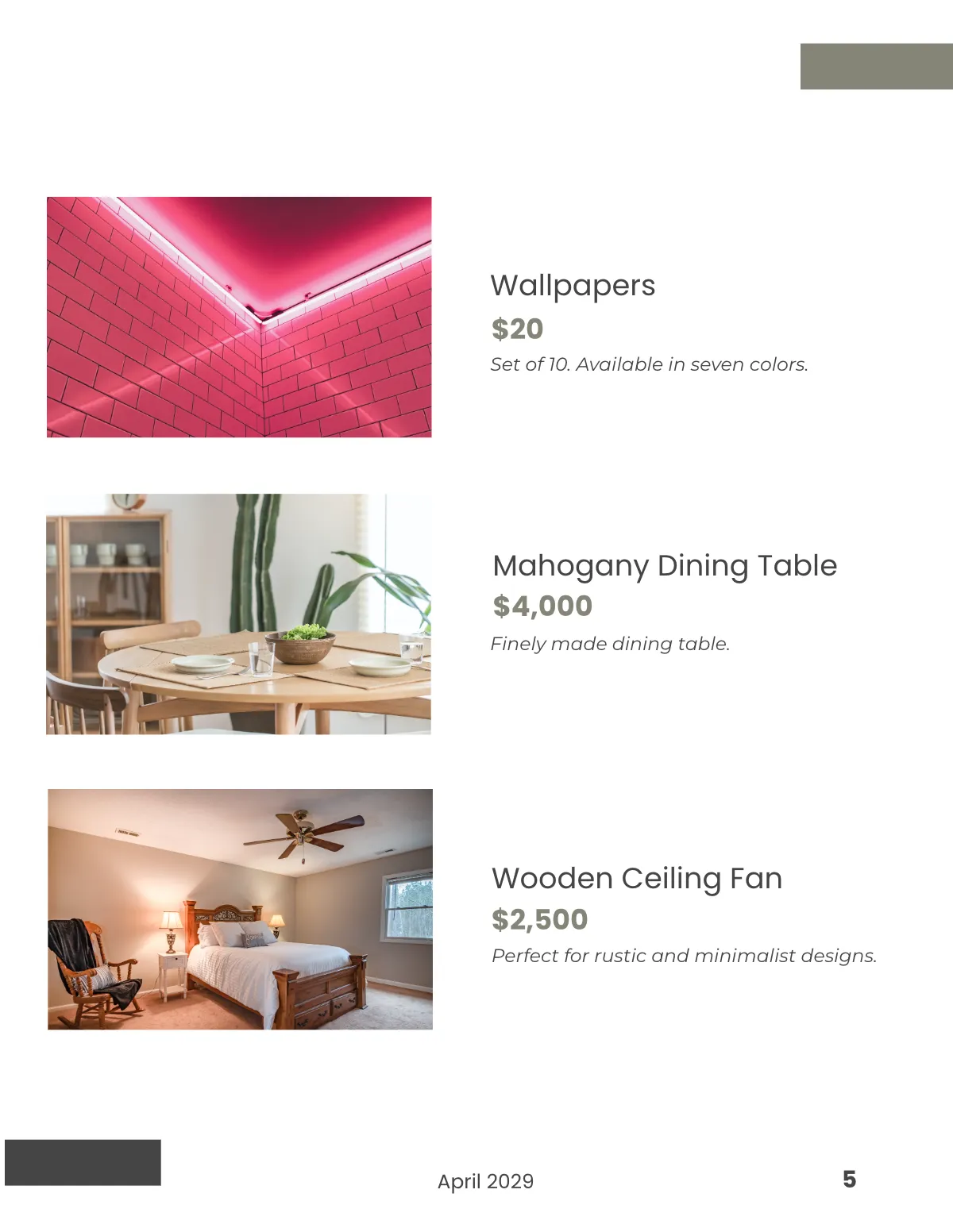 Free Minimalist Interior Catalog Template to Edit Online