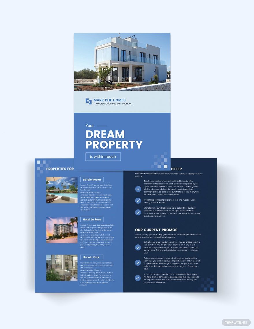 Commercial Real Estate Agent Agency Bi-Fold Brochure Template