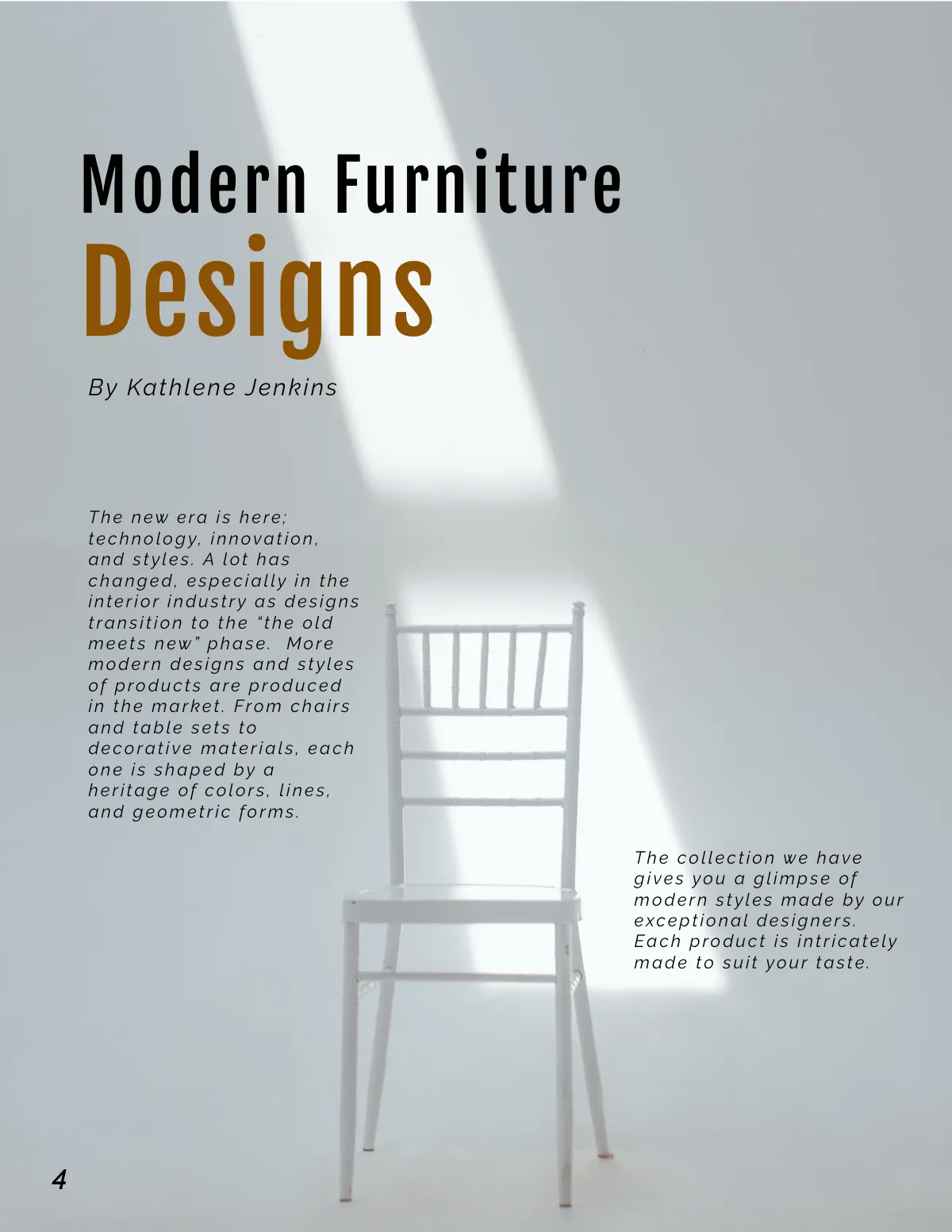 Free Interior Product Catalogue Template to Edit Online