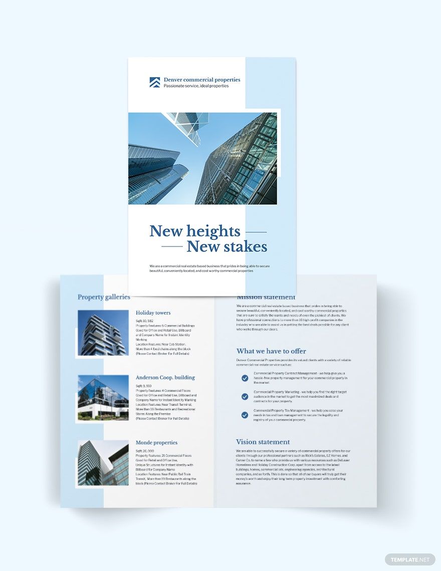 Commercial Real Estate Bi-Fold Brochure Template