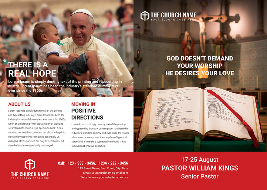 A4 Sample Church Brochure Template