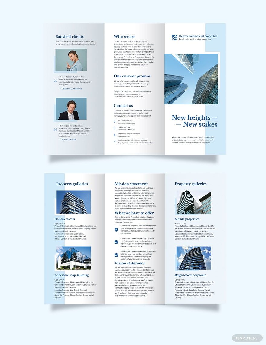 Commercial Real Estate Tri-Fold Brochure Template