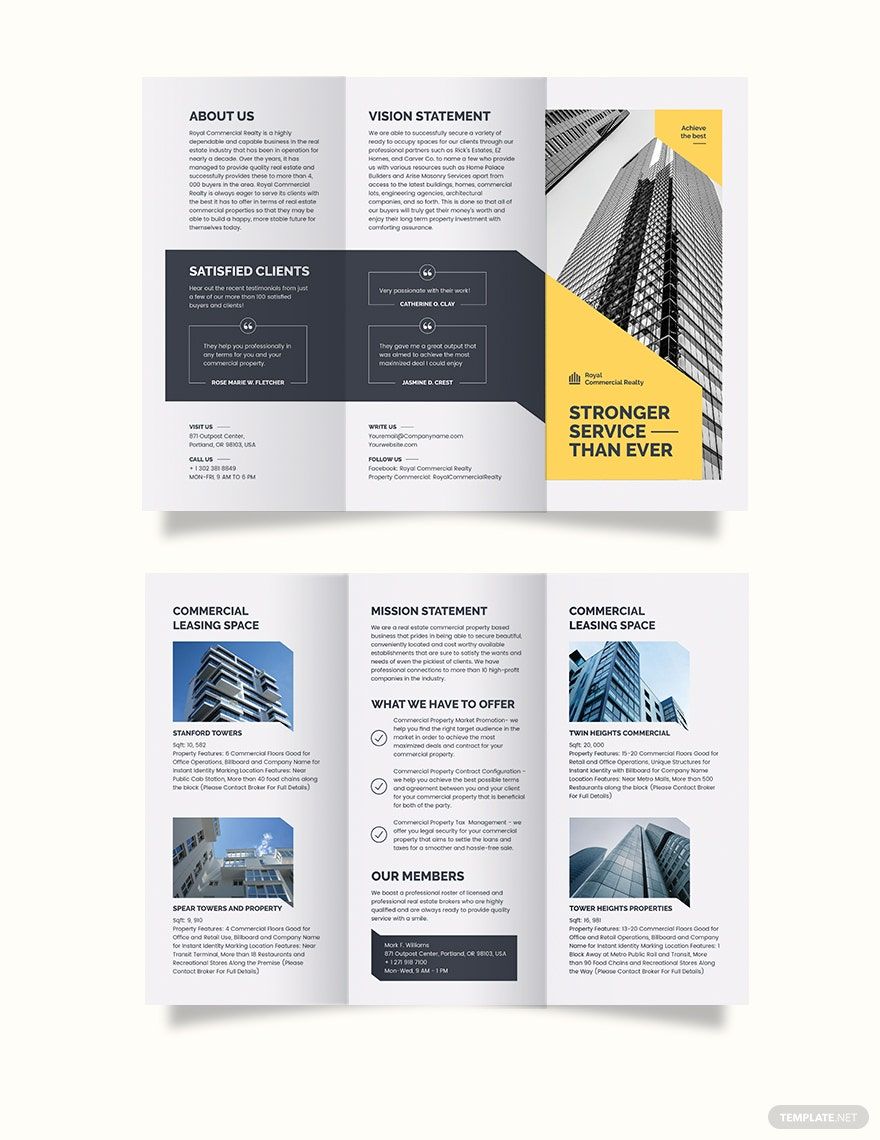 Commercial Property Tri-Fold Brochure Template