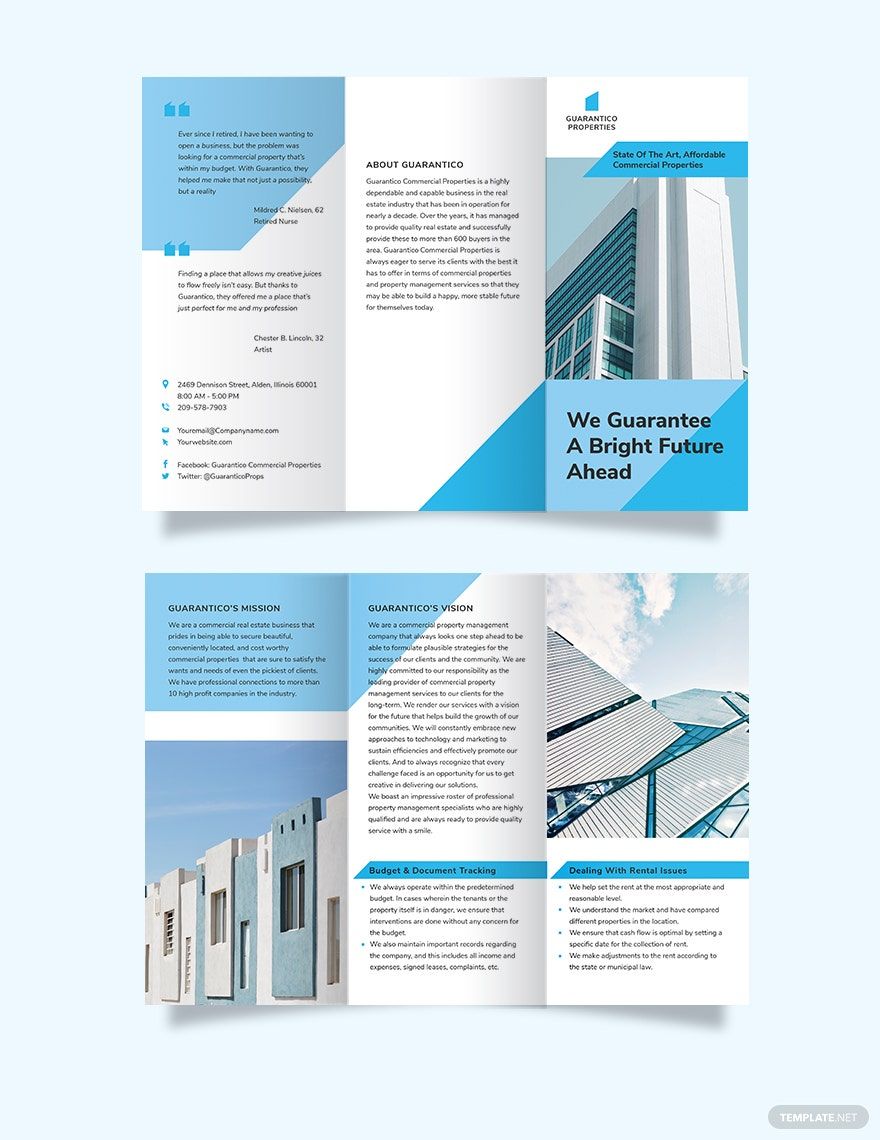 Commercial Property Management Tri-Fold Brochure Template