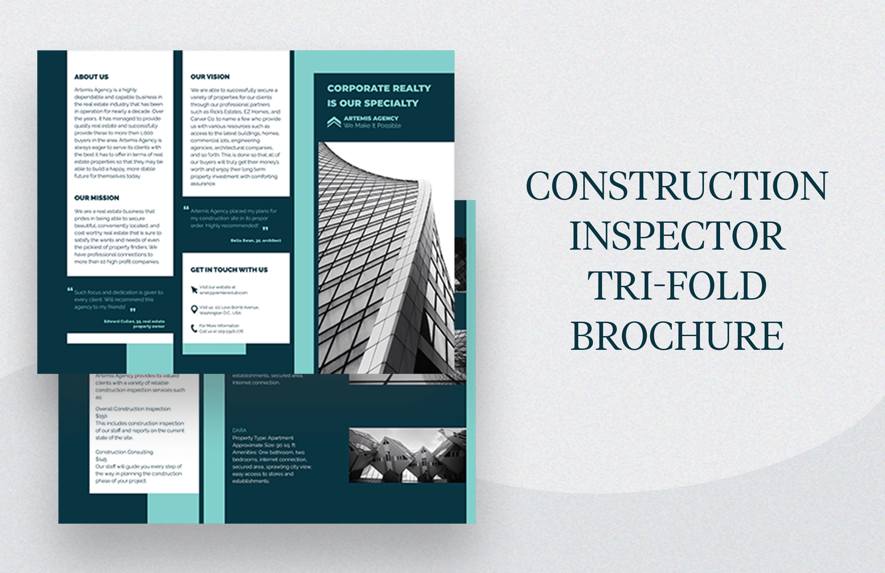 Construction Inspector Tri-Fold Brochure Template
