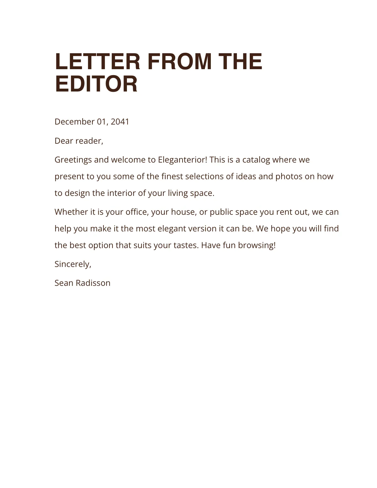 Free Elegant Interior Catalog Template to Edit Online