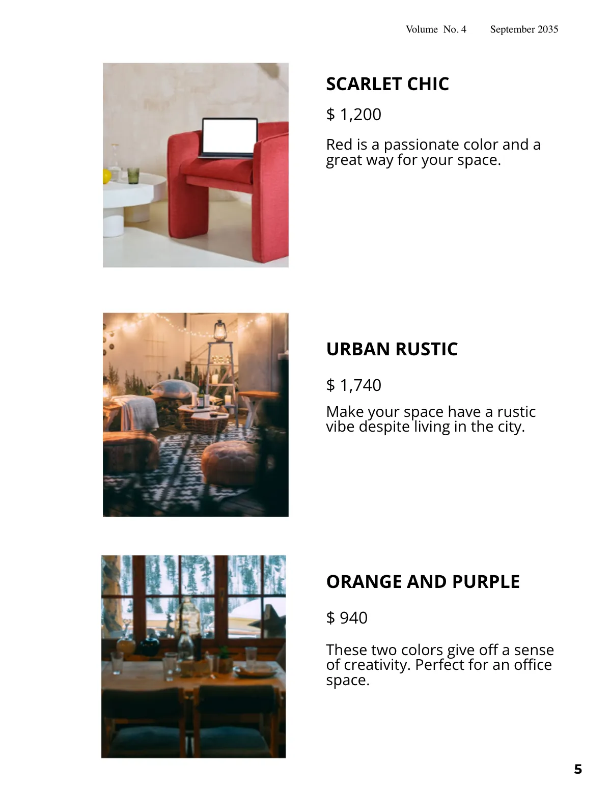 Free Modern Interior Design Catalog Template to Edit Online