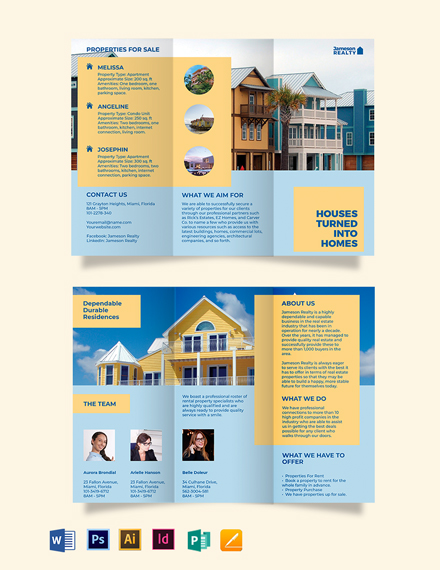 Family vacation rental TriFold Brochure