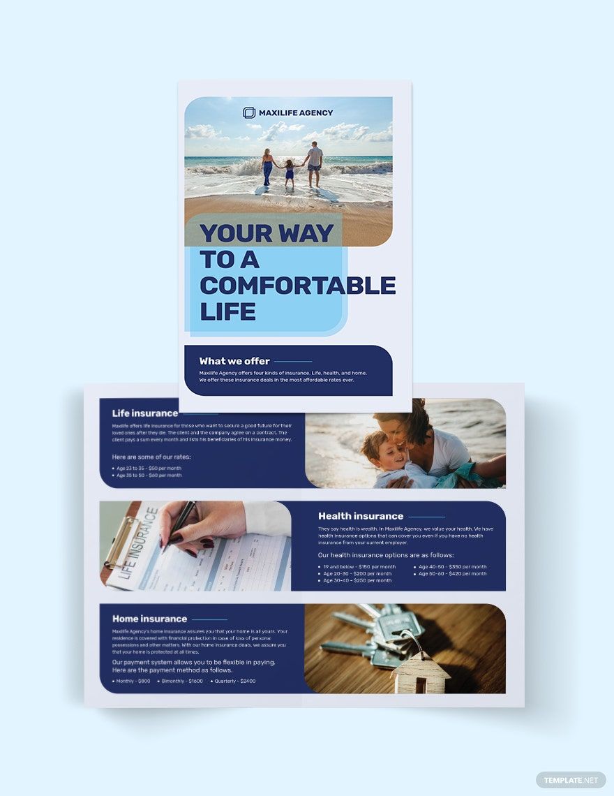 Insurance Agency Bi-Fold Brochure Template