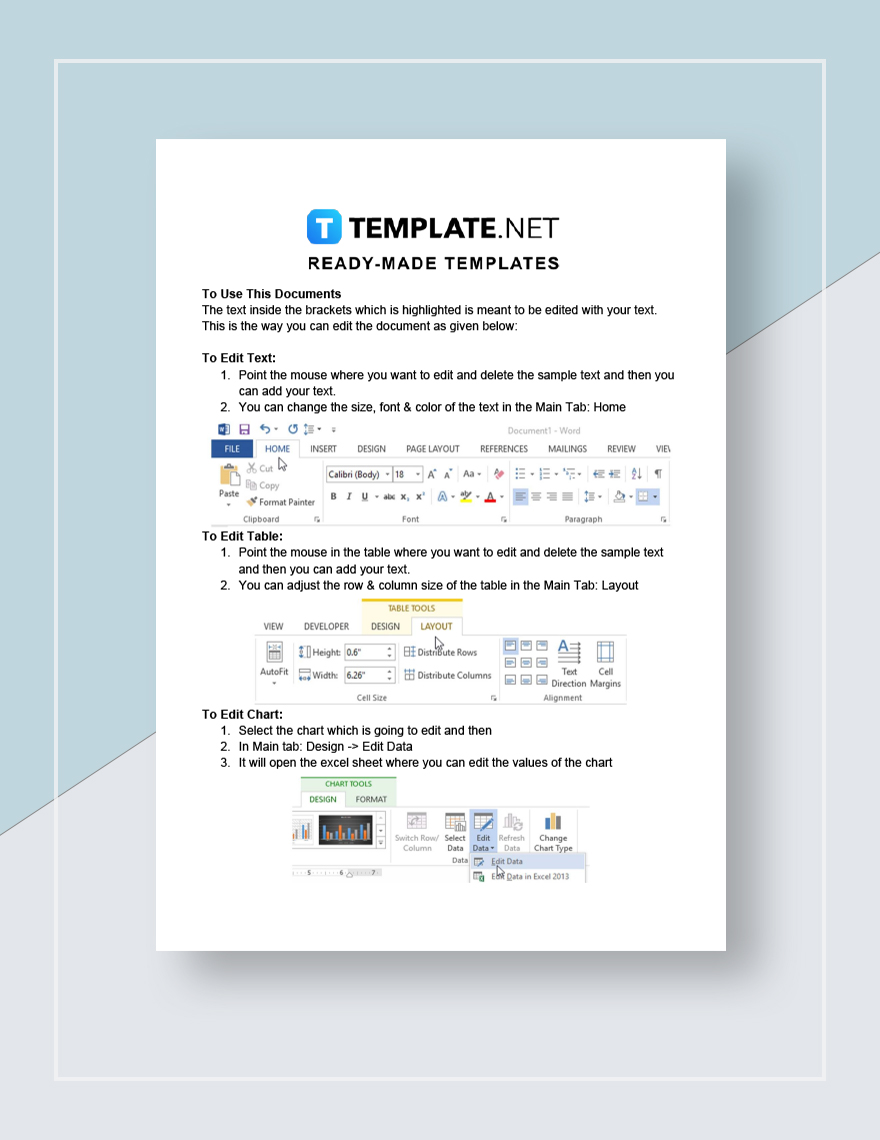 Sample Budget Report Instructions