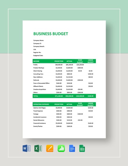 Professional Budget Template from images.template.net