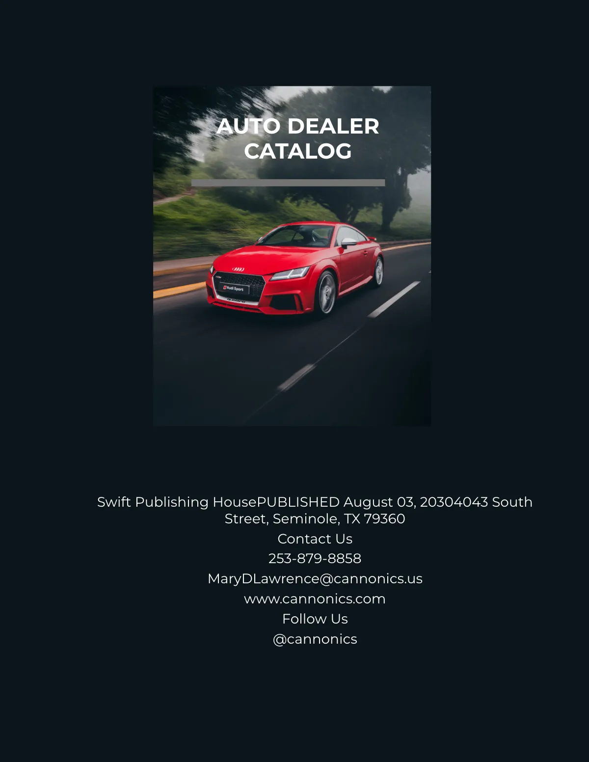 Free Auto Dealer Catalog Template to Edit Online