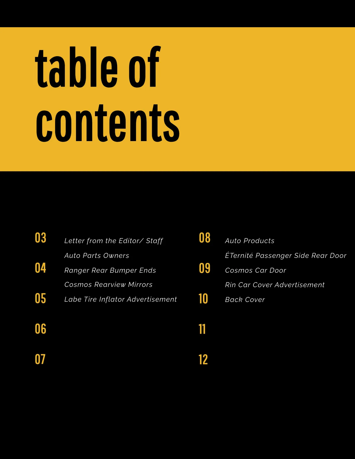 Free Auto Parts Shop Catalog Template to Edit Online