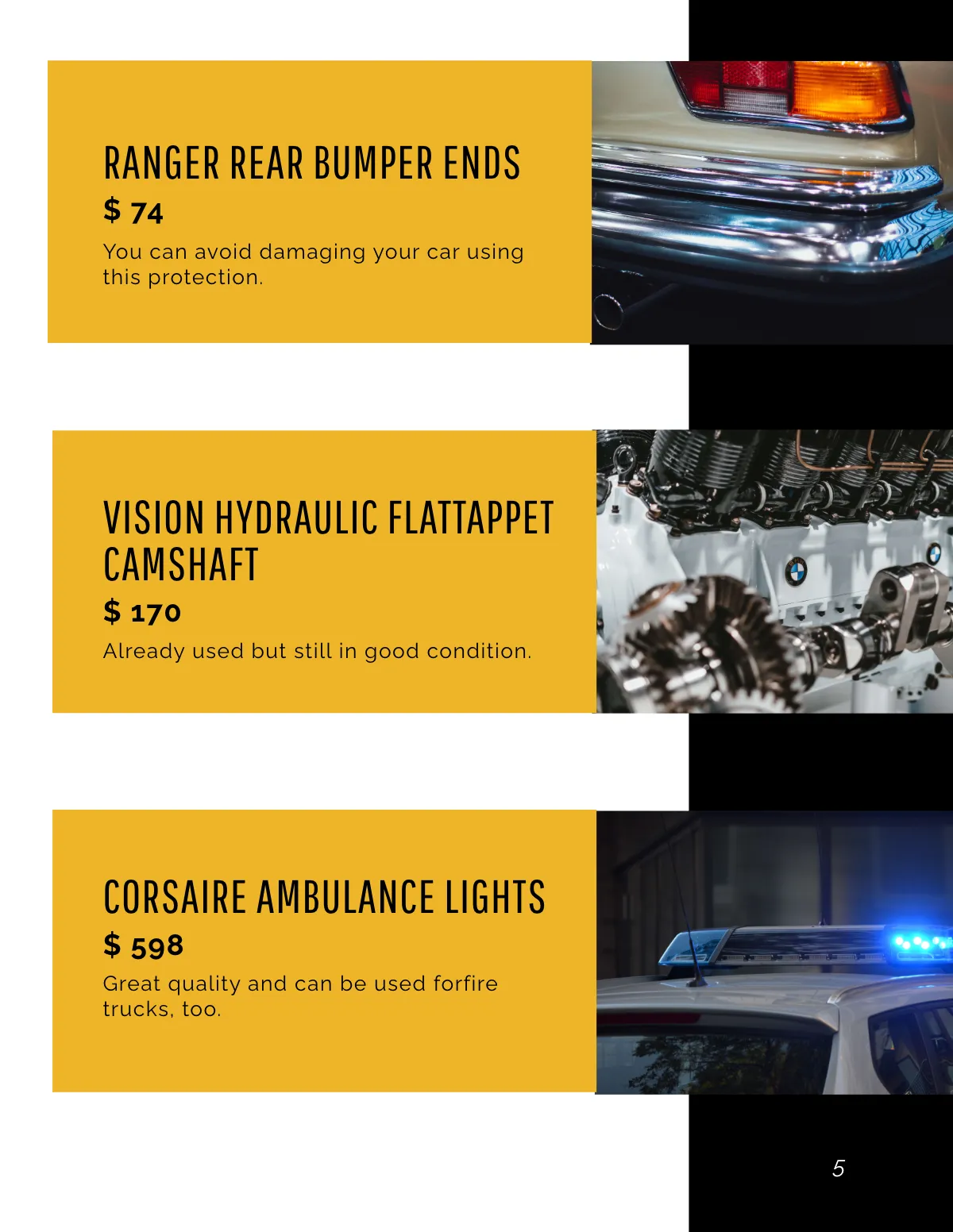 Free Auto Parts Shop Catalog Template to Edit Online