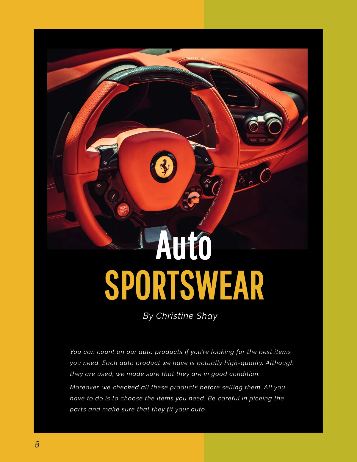 Free Auto Parts Shop Catalog Template to Edit Online