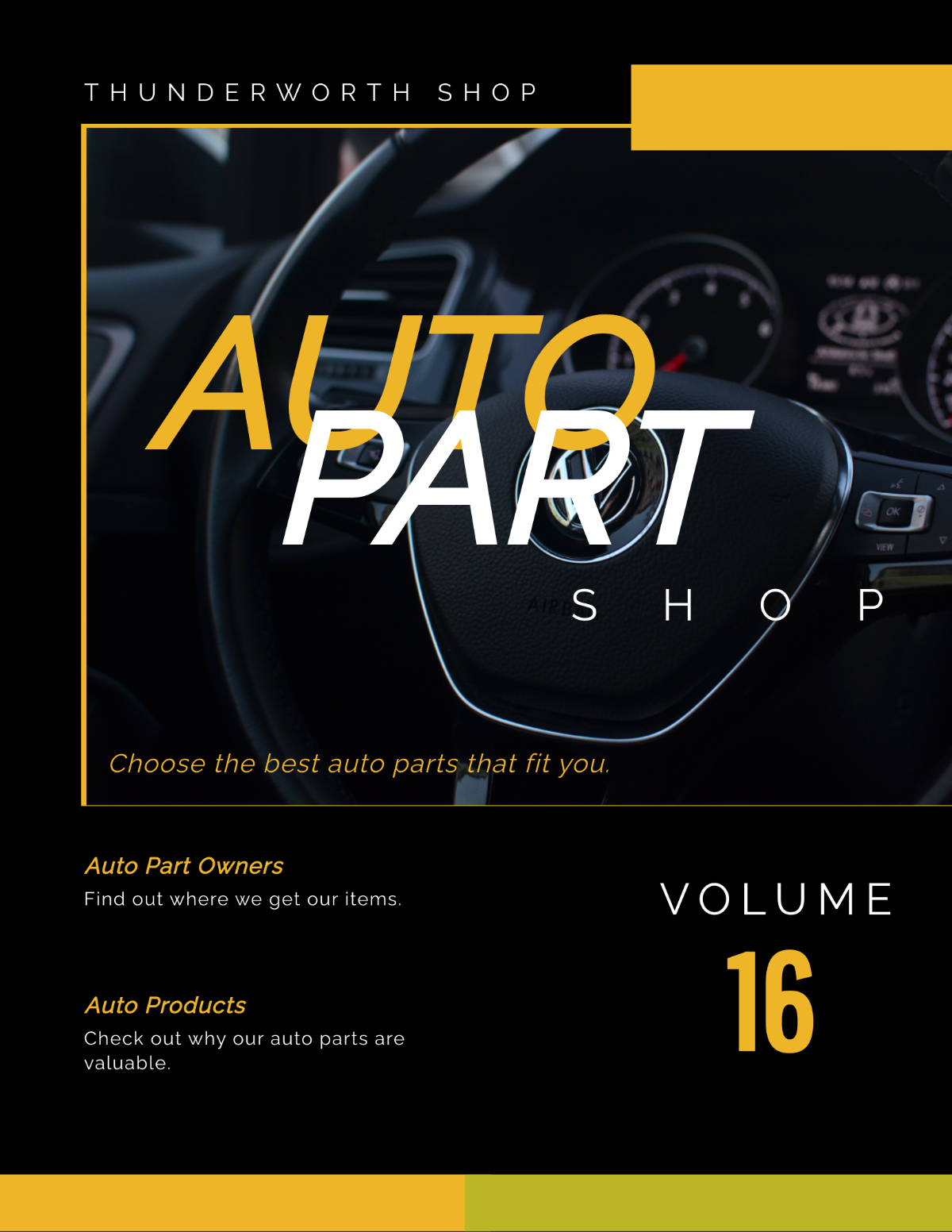 Auto Parts Shop Catalog Template