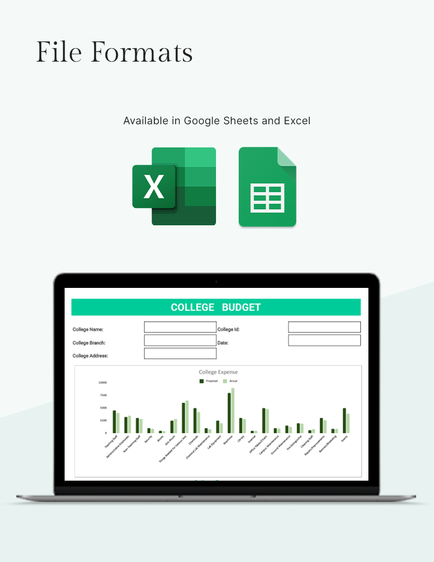 College Budget Template - Google Docs, Google Sheets, Excel, Word ...