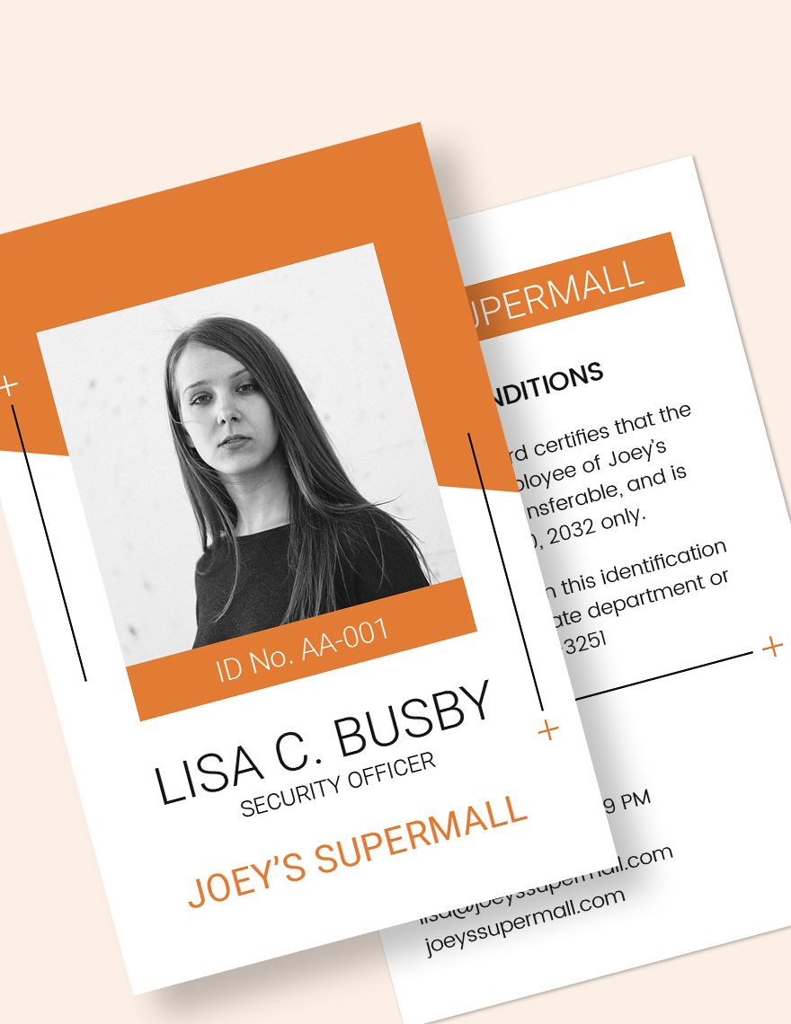 Security Officer ID Card Template