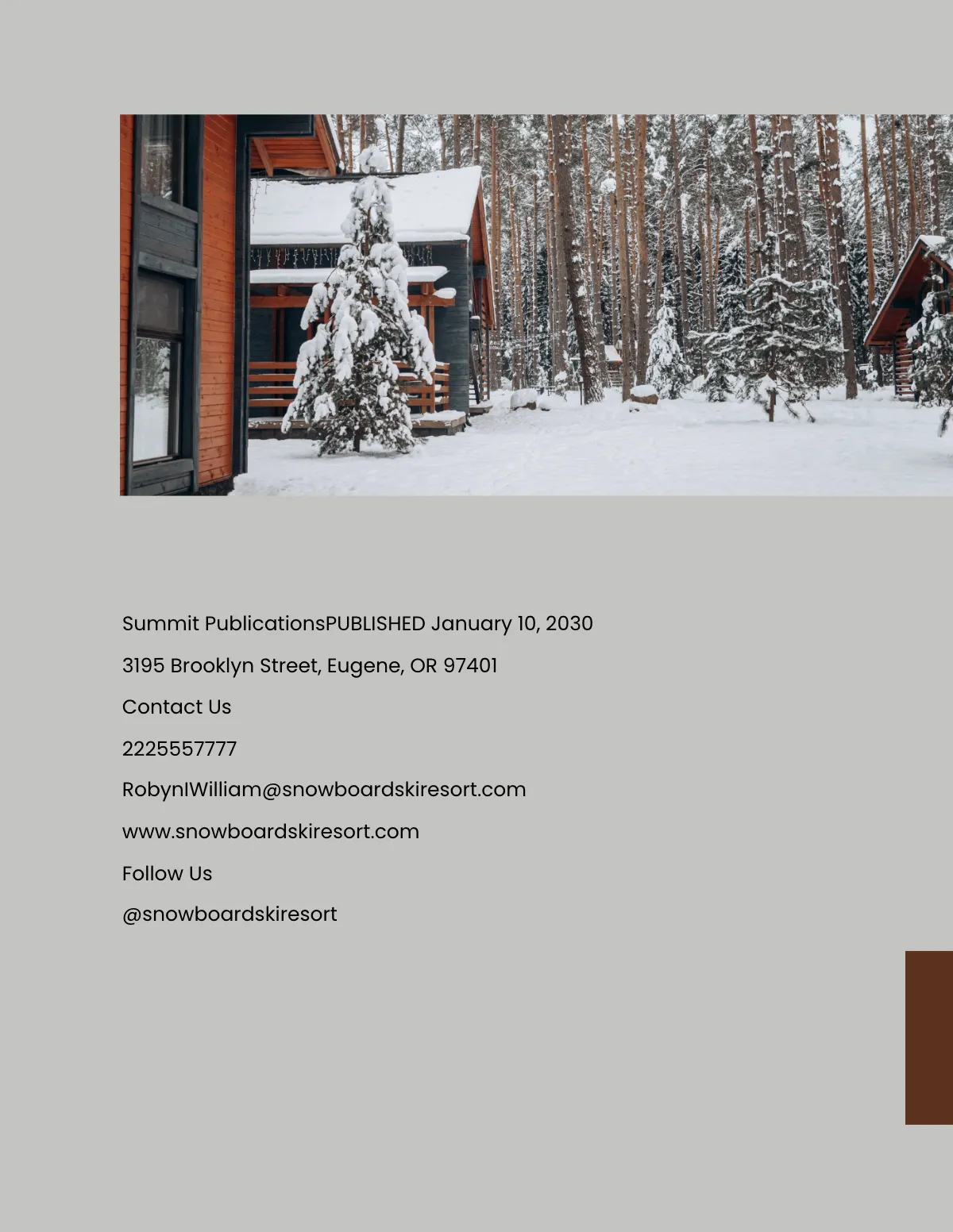 Free Ski Resort Hotel Catalog Template to Edit Online