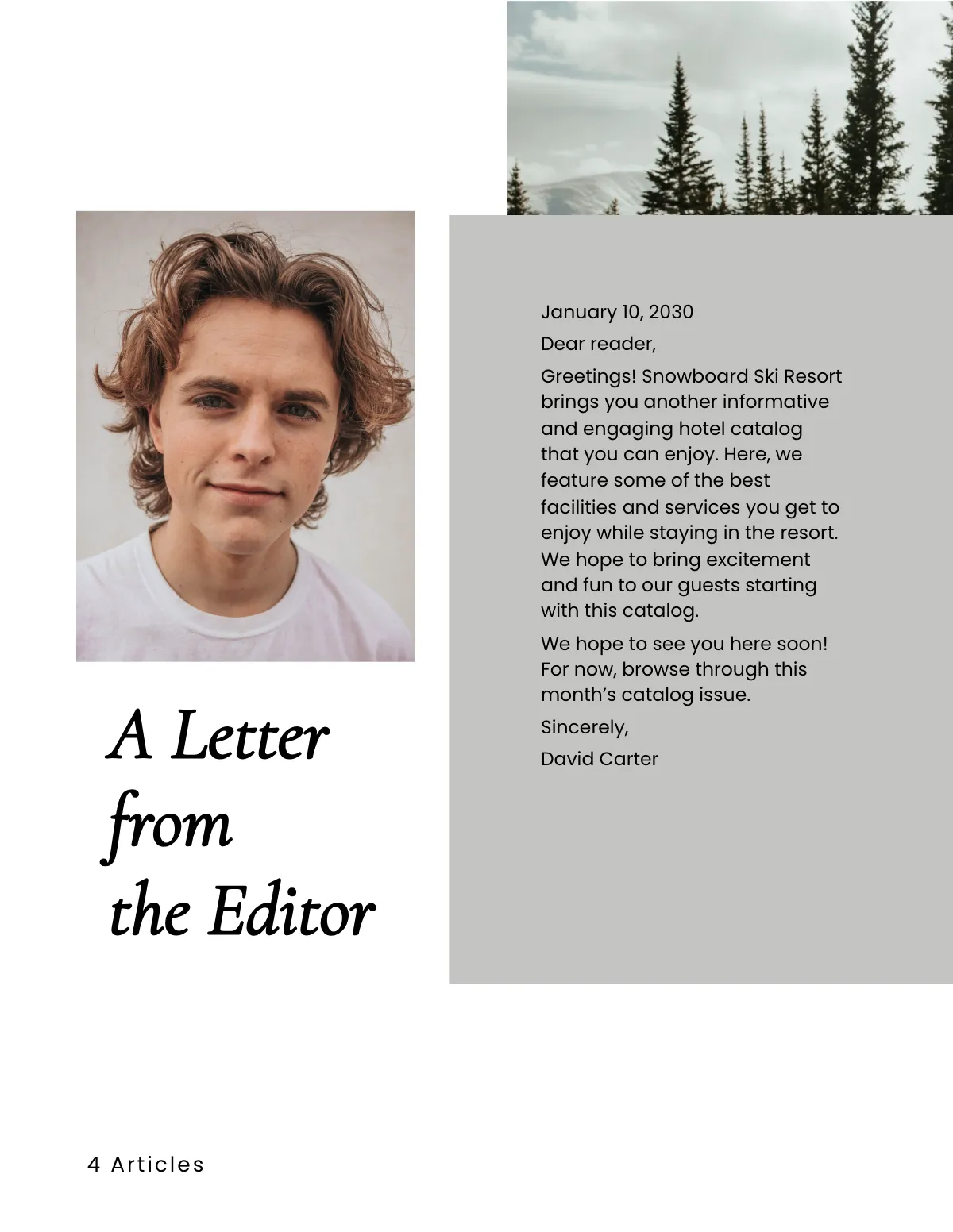 Free Ski Resort Hotel Catalog Template to Edit Online