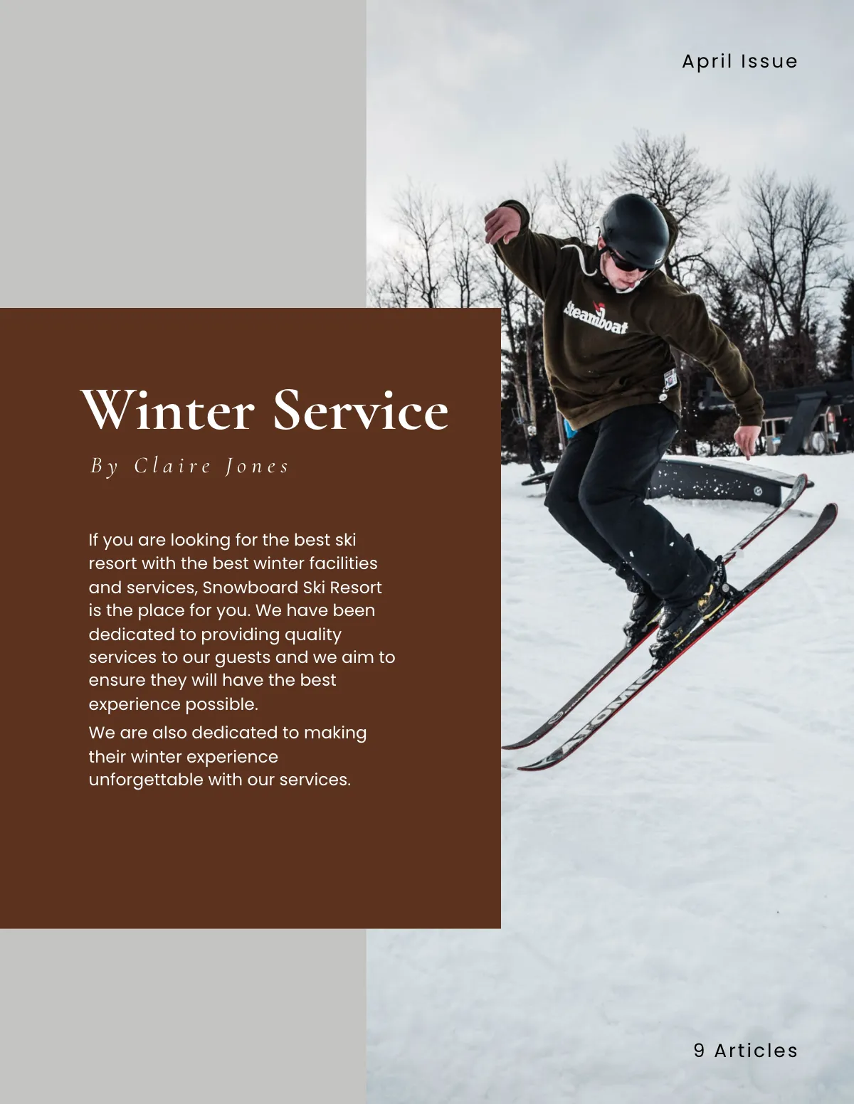 Free Ski Resort Hotel Catalog Template to Edit Online