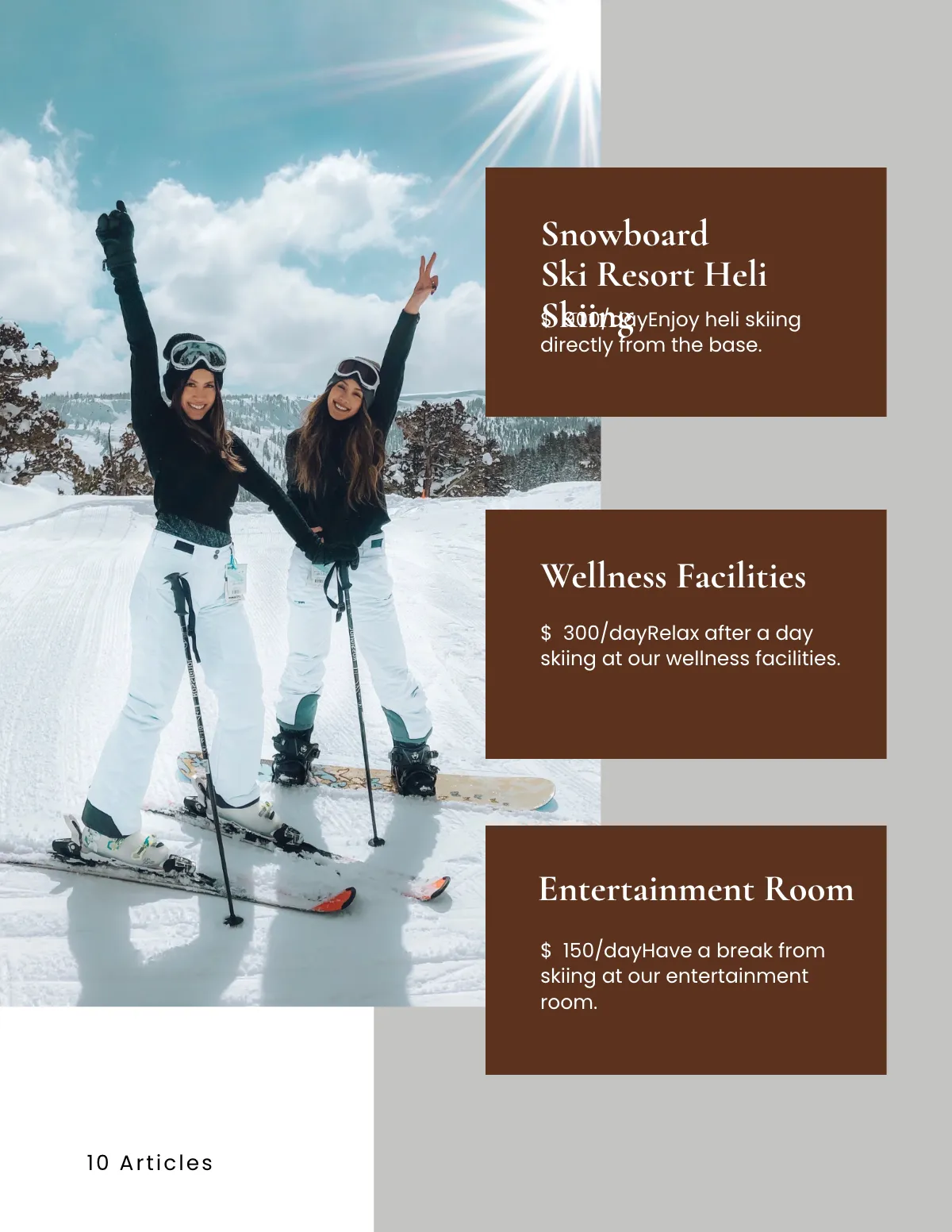 Free Ski Resort Hotel Catalog Template to Edit Online