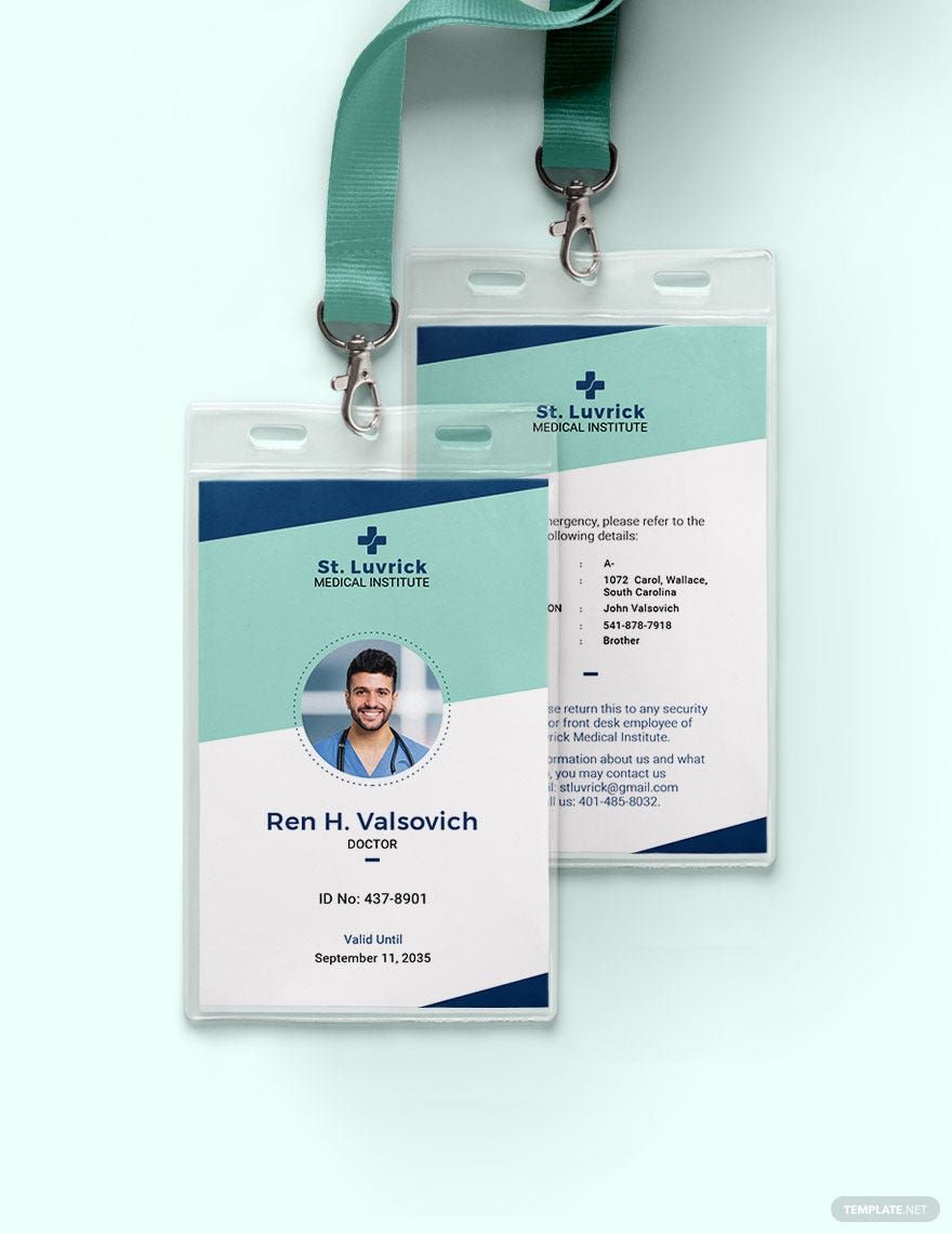 Simple Medical ID Card Template Download In Word Illustrator PSD 