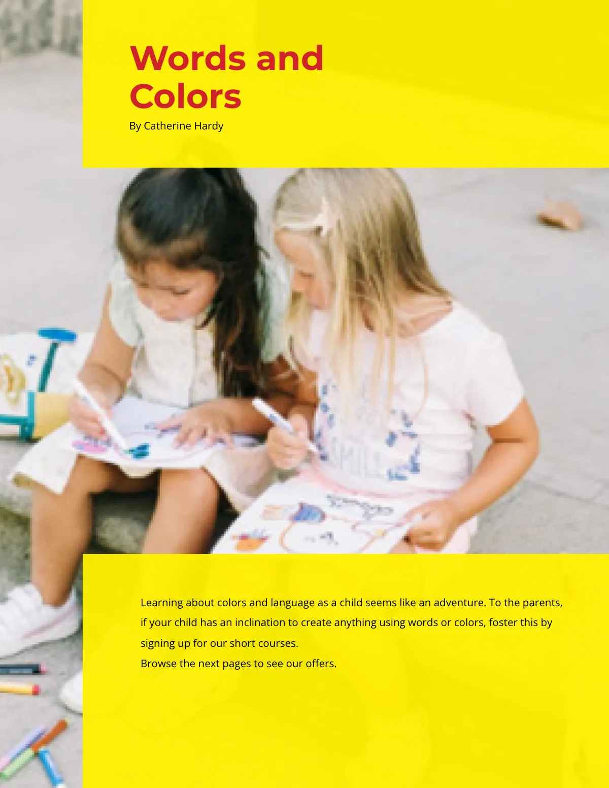Free Kids School Catalog Template to Edit Online