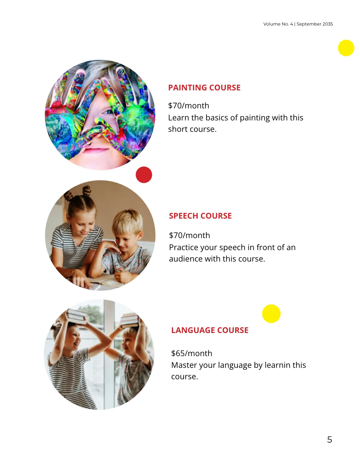 Free Kids School Catalog Template to Edit Online