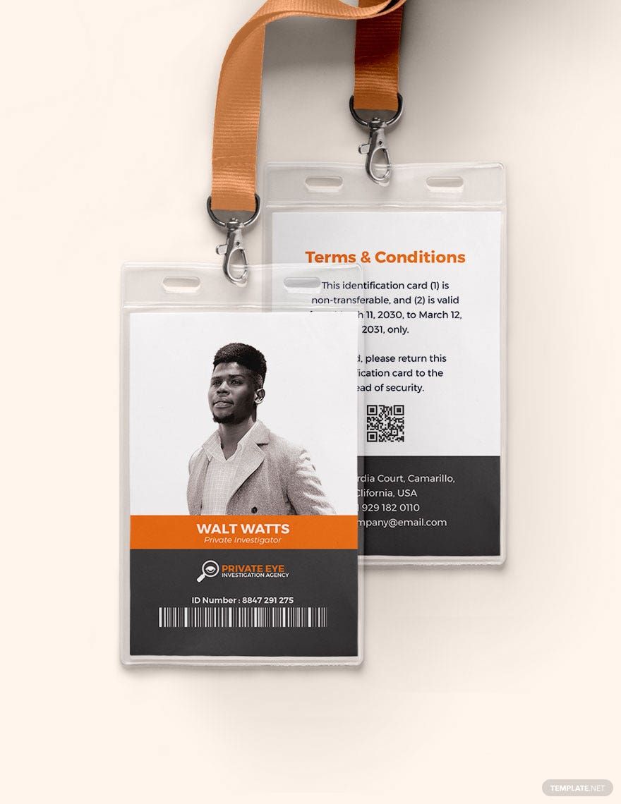 Special Investigator ID Card Template in Word, Illustrator, PSD, Apple Pages, Publisher