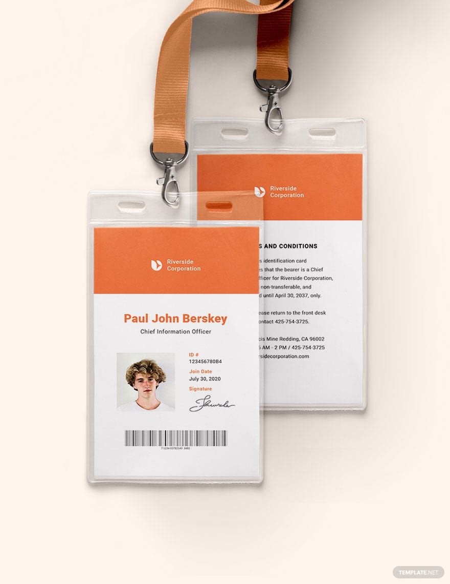 Standard Corporate ID Card Template