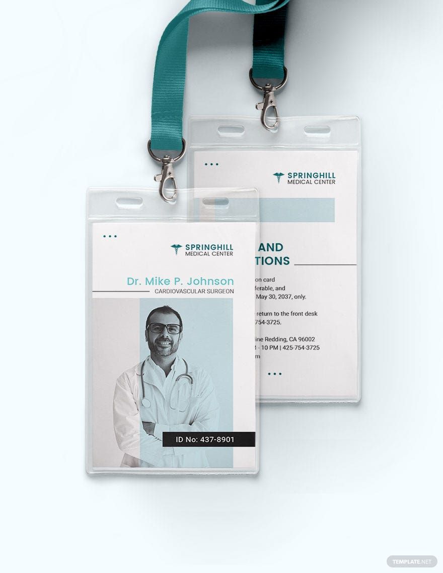 Surgeon ID Card Template in Word, Illustrator, PSD, Apple Pages, Publisher