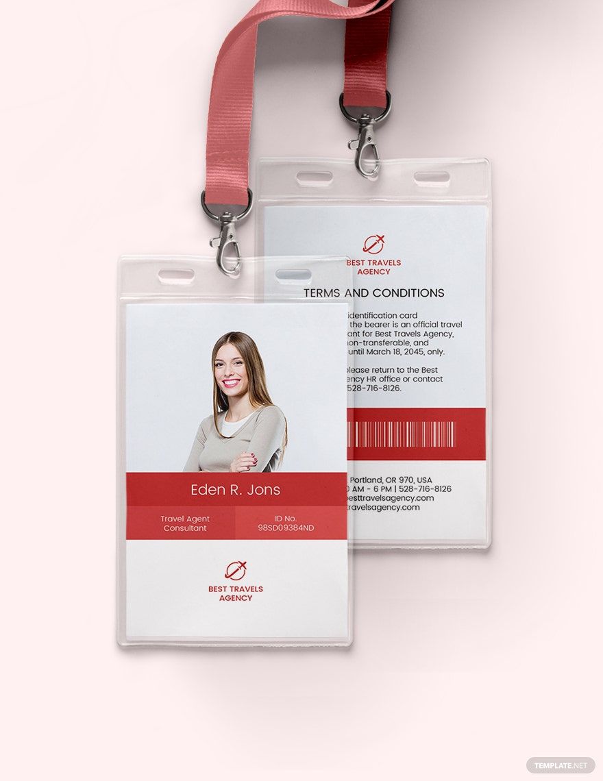 Travel Agent ID Card Template