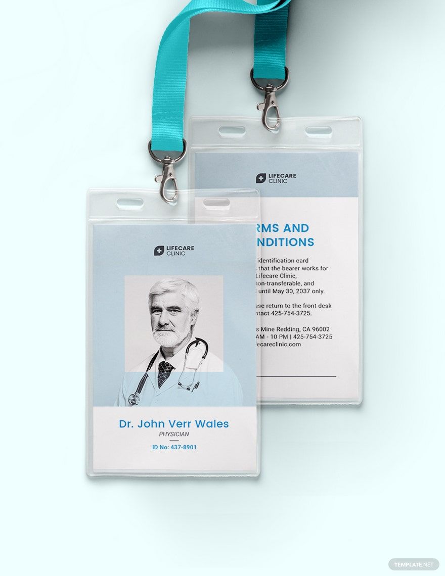 Vertical Medical ID Card Template
