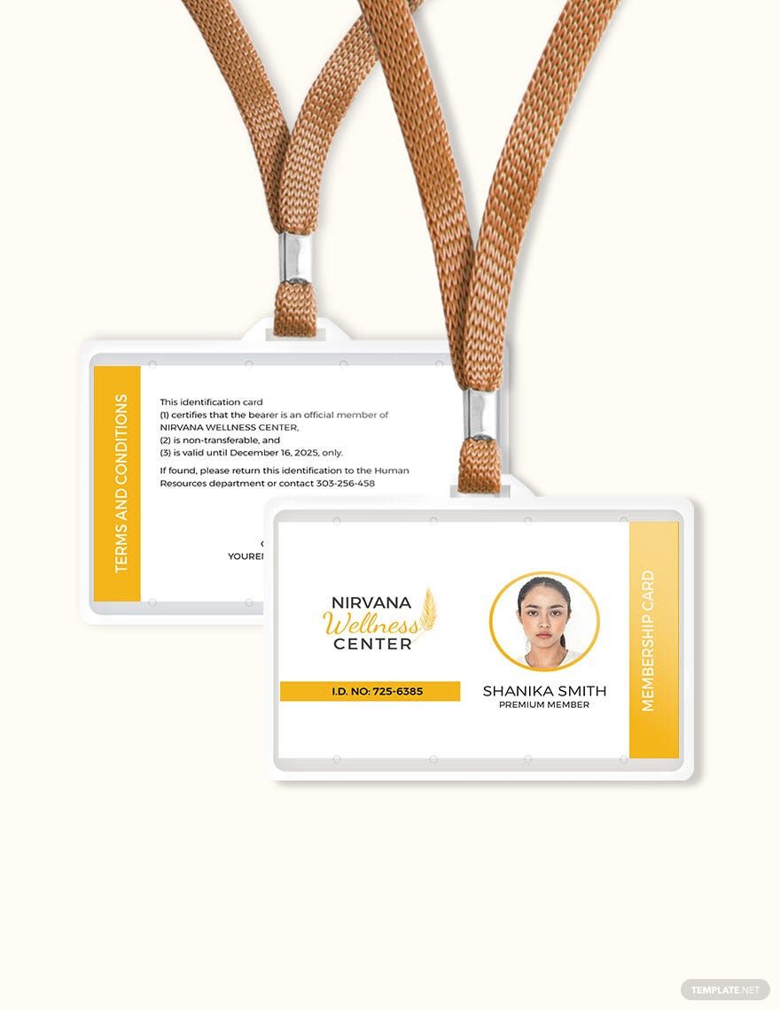 Wellness Membership ID Card Template