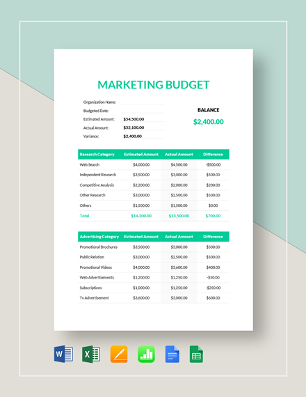 16+ Marketing Budget Templates - Free Sample, Example, Format Download ...