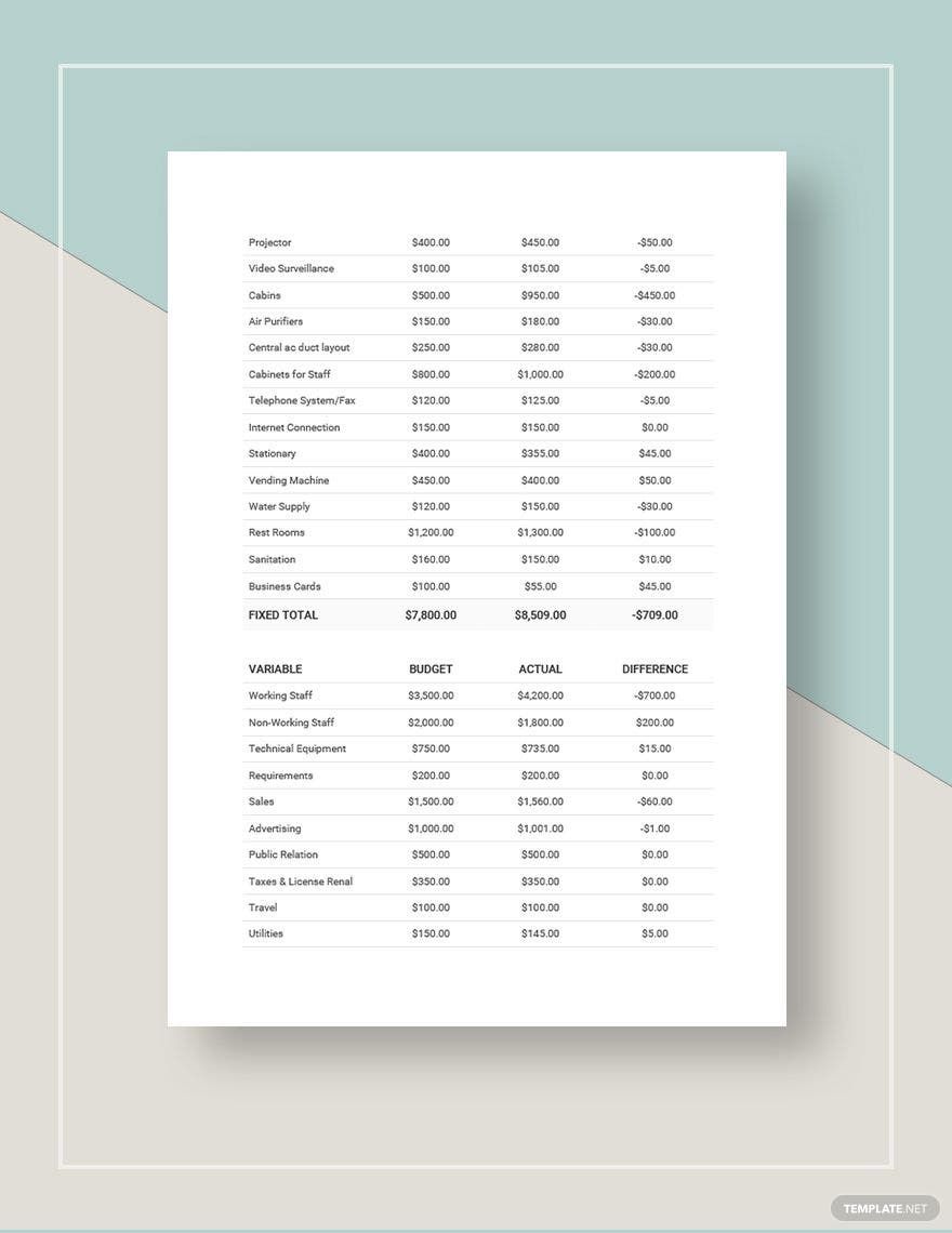 Startup Business Budget Template in Word, Google Docs, Excel, PDF, Google Sheets, Apple Pages, Apple Numbers