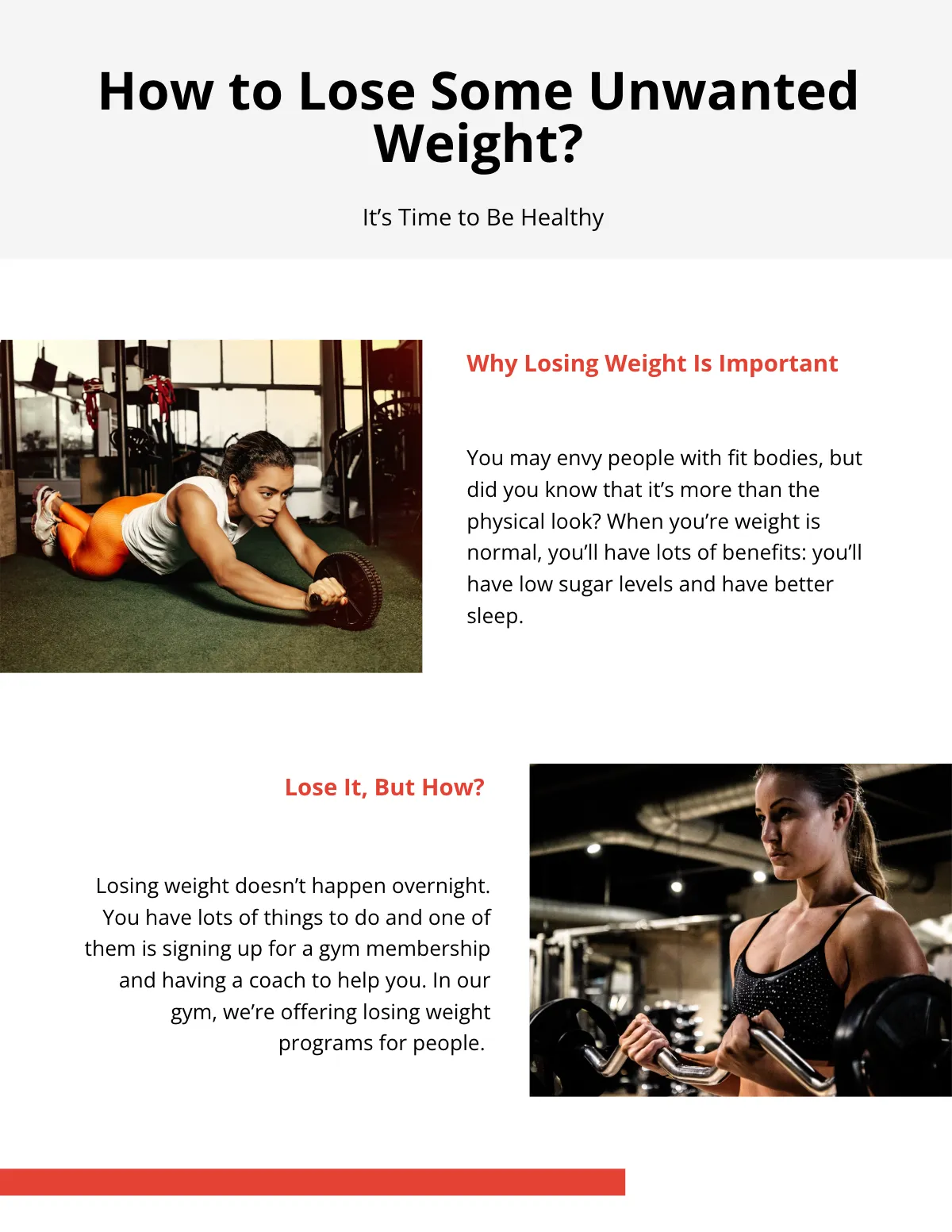 Free Fitness eBook Template to Edit Online