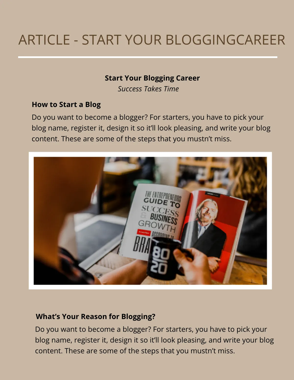 Free Blogger eBook Template to Edit Online