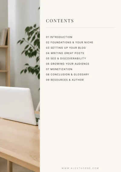Free Blogger eBook Template to Edit Online