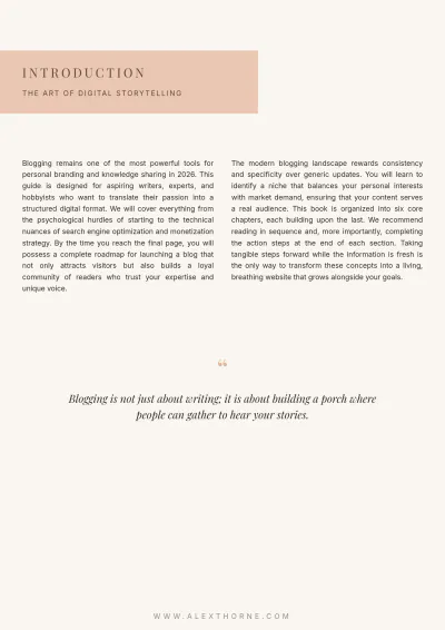 Free Blogger eBook Template to Edit Online